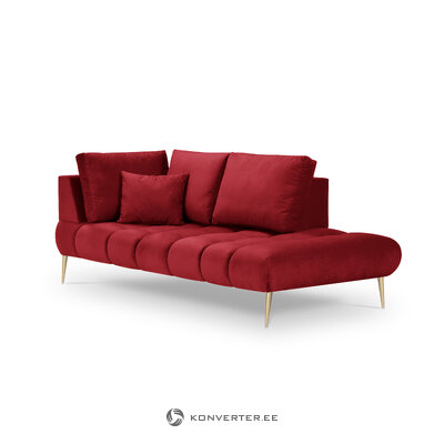 Atpūtas krēsls (oktāva) interieurs 86 sarkans, samts, zelta metāls, labāk