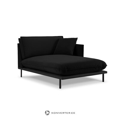 Кресло для отдыха (отверстия) интерьер 86 черный, бархат, черный металл, лучше
