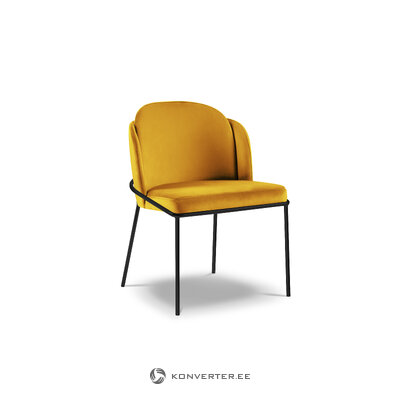 Kėdė (frederic) interieurs 86 geltona, aksominė, juodas metalas