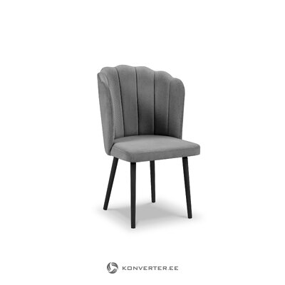 Chair (madeleine) interieurs 86 light gray, velvet, black beech wood