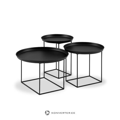 Coffee table set (simone) interieurs 86 black, metal, black metal frame