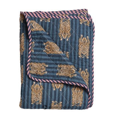 Blue Tiger Quilted Day Blanket