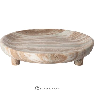 Beige-White Marble Round Plate (replica)