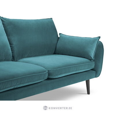 Sofa (lento) koko home turquoise blue, velvet, black beech wood