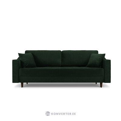 Dīvāns (aria) coco mājas pudele zaļa, šenila, brūna dižskābarža koka