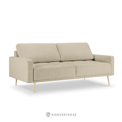 Sofa (detente) coco home smėlio spalvos, struktūrinis audinys, auksinis metalas