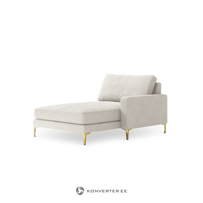 Кресло для отдыха (поэма) koko home светло-бежевый, структурная ткань, золотой металл, лучше