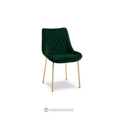Aksominė kėdė (fermata) coco namų buteliukas žalias, aksominis, auksinis metalas