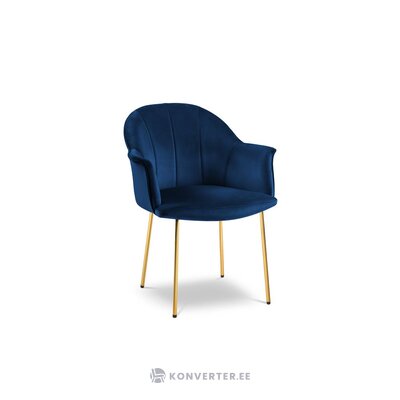 Aksominė kėdė (marcato) coco home sodri mėlyna, aksominė, aukso spalvos metalas
