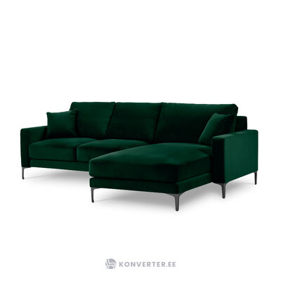 Kampinė sofa (eilėraštis) koko namų butelis žalias, aksominis, juodas chromo metalas, geriau