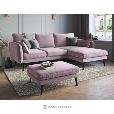 Corner sofa (lento) coco home lavender, velvet, black beech wood, better