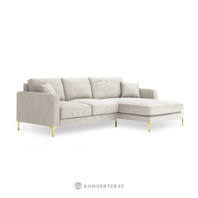 Угловой диван (поэма) коко хоум светло-бежевый, структурная ткань, золотой металл, лучше