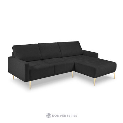 Corner sofa (detente) coco home dark gray, structured fabric, gold metal, better