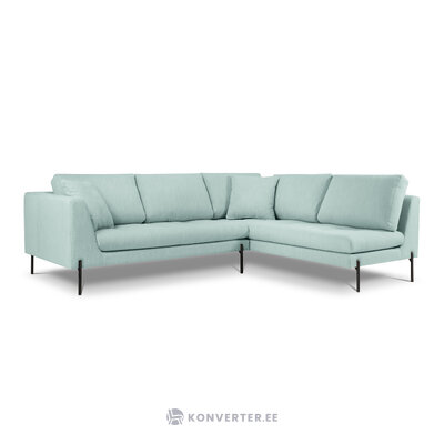 Corner sofa (gliss) coco home mint, structured fabric, black metal, better