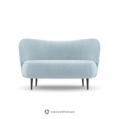 Sofa (gvazdikinė) mazzini sofos šviesiai mėlyna, boucle, juodo metalo