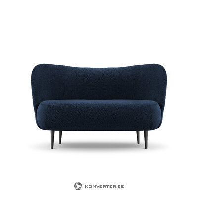 Sofa (gvazdikėlis) mazzini sofos tamsiai mėlyna, boucle, juodo metalo