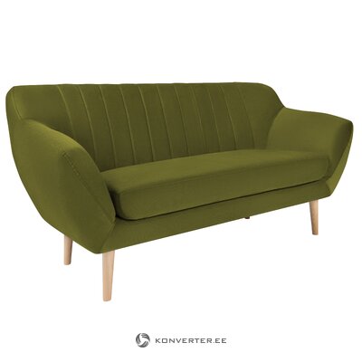 Dīvāns (sardaigne) mazzini dīvāni pudele zaļš, samts, dabīgs dižskābarža koks