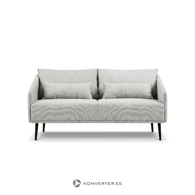 Sofa (nigella) mazzini sofas silver, structured fabric, black beech wood