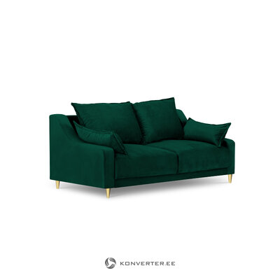 Dīvāns (frēzija) mazzini dīvāni pudele zaļš, samts, zelta metāls