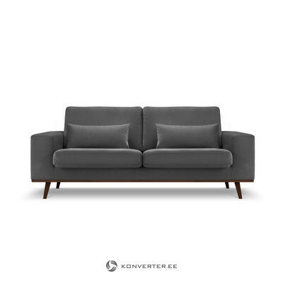 Aksominė sofa (hebe) mazzini sofos tamsiai pilka, aksominė