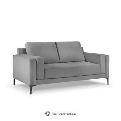 Dīvāns (orrino) mazzini dīvāni pelēks, strukturēts audums, melns hromēts metāls