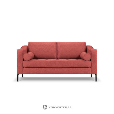 Sofa (verbana) mazzini sofas red, structured fabric, black metal