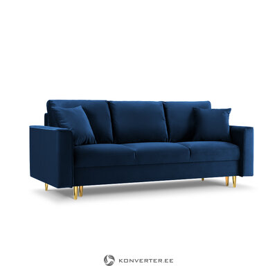 Sofa-lova (cartadera) mazzini sofos tamsiai mėlyna, aksominė, aukso spalvos metalas