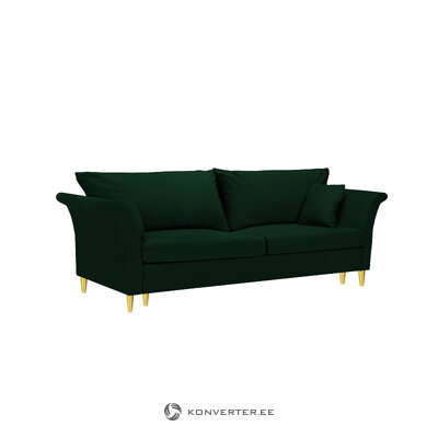 Sofa bed (pivoine) mazzini sofas bottle green, velvet, gold metal