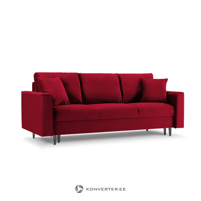 Sofa-lova (cartadera) mazzini sofa raudona, aksominė, juodas chromuotas metalas