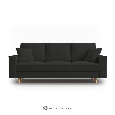Dīvāns gulta (cartadera) mazzini dīvāni melns, bukle, dabīgs dižskābardis