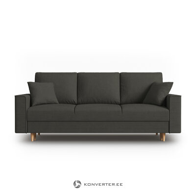 Sofa-lova (cartadera) mazzini sofa juoda, aksominė, natūralaus buko mediena