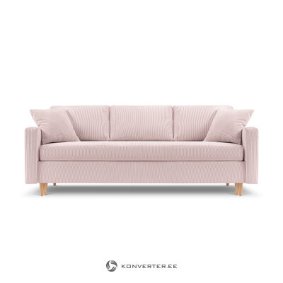 Dīvāns (rožu) mazzini dīvāns rozā, samta, dabīgā dižskābarža koka
