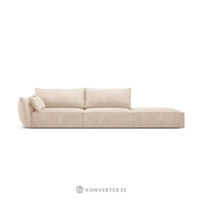 Sofa &quot;vanda&quot; smėlio spalvos, šenilinė, juodo plastiko, geriau