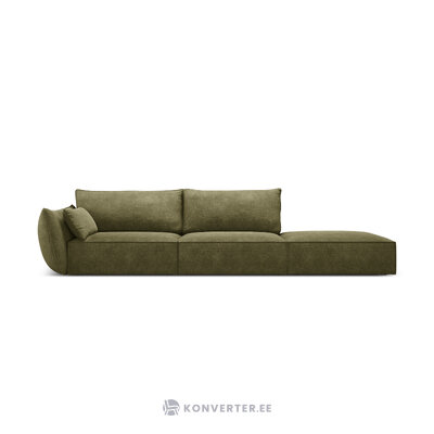 Sofa &#39;vanda&#39; green, chenille, black plastic, better