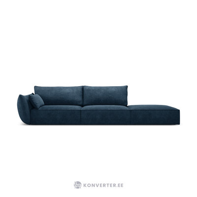 Sofa &#39;vanda&#39; deep blue, chenille, black plastic, better