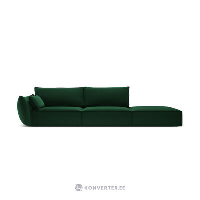 Sofa &#39;vanda&#39; bottle green, velvet, black plastic, better