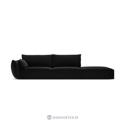 Sofa &#39;vanda&#39; juoda, aksominė, juodo plastiko, geriau