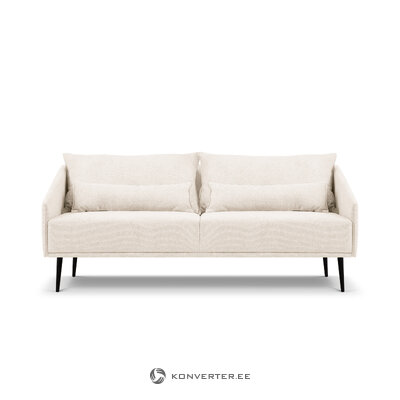 Sofa (nigella) mazzini sofas beige, structured fabric, black beech wood