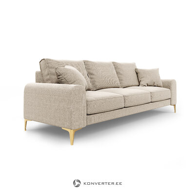 Dīvāns (madara) mazzini dīvāni bēšs, strukturēts audums, zelta metāls