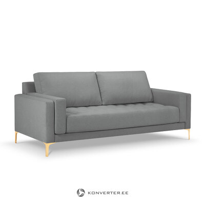 Dīvāns (orrino) mazzini dīvāni pelēks, strukturēts audums, zelta metāls