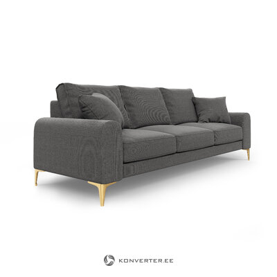 Dīvāns (madara) mazzini dīvāni tumši pelēks, strukturēts audums, zelta metāls