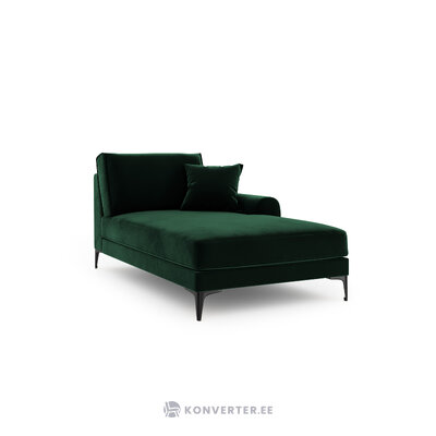 Atpūtas krēsls (madara) mazzini sofas pudele zaļa, samta, melna hromēta metāla, labāk