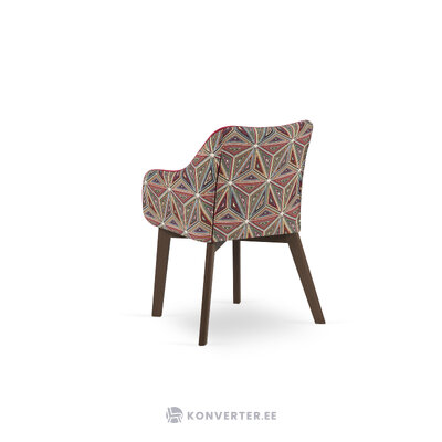 Kėdė (leilani) mazzini sofa raudona, struktūrinio audinio, rudo buko medienos
