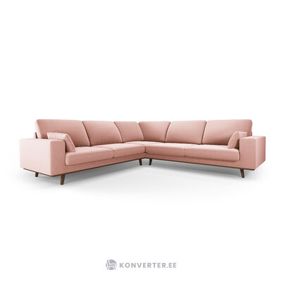 Corner sofa &#39;hebe&#39; pink, velvet