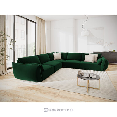 Stūra dīvāns &#39;vanda&#39; pudele zaļa, samta
