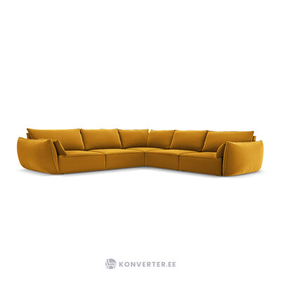 Corner sofa &#39;vanda&#39; yellow, velvet