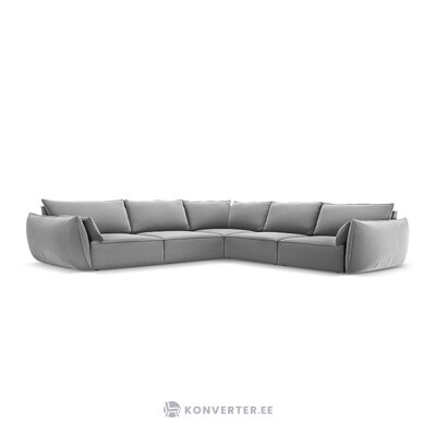 Corner sofa &#39;vanda&#39; grey, velvet