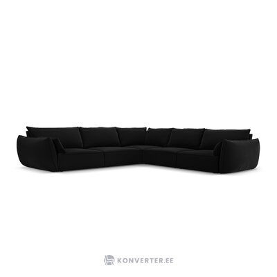 Corner sofa &#39;vanda&#39; black, velvet