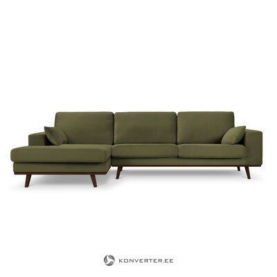 Corner sofa (hebe) mazzini sofas green, velvet, without legs, left