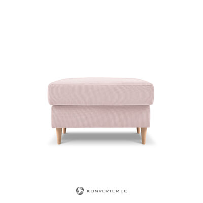 Tumba (rožinė) Mazzini sofa iš rausvos, aksominės, natūralaus buko medienos